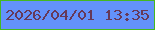 文字の大きさ：4、枠の色：45b820、背景の色：6392fb、文字の色：663959 無料ブログパーツのブログ時計