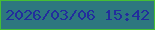 文字の大きさ：1、枠の色：45be35、背景の色：2d777f、文字の色：222d9d 無料ブログパーツのブログ時計