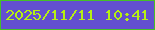 文字の大きさ：5、枠の色：45c027、背景の色：634fd0、文字の色：b6f013 無料ブログパーツのブログ時計