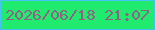 文字の大きさ：2、枠の色：45c2f6、背景の色：21eb6e、文字の色：8f6284 無料ブログパーツのブログ時計