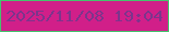 文字の大きさ：4、枠の色：45c36d、背景の色：d11f89、文字の色：7d348c 無料ブログパーツのブログ時計