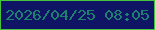 文字の大きさ：5、枠の色：45c43b、背景の色：0f1464、文字の色：1e8170 無料ブログパーツのブログ時計
