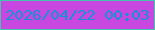 文字の大きさ：4、枠の色：45c4ad、背景の色：c947e1、文字の色：1392d4 無料ブログパーツのブログ時計
