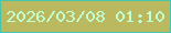 文字の大きさ：4、枠の色：45c6ac、背景の色：bab95f、文字の色：c0ffd2 無料ブログパーツのブログ時計