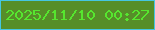 文字の大きさ：2、枠の色：45c6e2、背景の色：568e29、文字の色：56e62f 無料ブログパーツのブログ時計