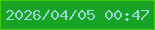 文字の大きさ：4、枠の色：45ca13、背景の色：17a425、文字の色：98d5d5 無料ブログパーツのブログ時計