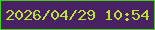 文字の大きさ：5、枠の色：45ce1c、背景の色：482263、文字の色：bae629 無料ブログパーツのブログ時計