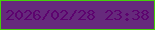 文字の大きさ：2、枠の色：45cf09、背景の色：66297c、文字の色：5d036f 無料ブログパーツのブログ時計