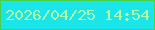 文字の大きさ：3、枠の色：45d148、背景の色：1ae5e9、文字の色：b3fda7 無料ブログパーツのブログ時計