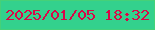 文字の大きさ：5、枠の色：45d178、背景の色：33d18d、文字の色：da0648 無料ブログパーツのブログ時計