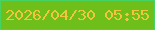 文字の大きさ：2、枠の色：45d463、背景の色：6fbf1b、文字の色：f1c53c 無料ブログパーツのブログ時計