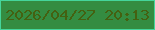 文字の大きさ：1、枠の色：45d59b、背景の色：348c41、文字の色：446111 無料ブログパーツのブログ時計