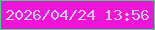 文字の大きさ：3、枠の色：45d787、背景の色：ef14d7、文字の色：d1cdf8 無料ブログパーツのブログ時計
