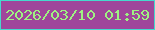 文字の大きさ：3、枠の色：45d8cd、背景の色：9f459b、文字の色：9ef282 無料ブログパーツのブログ時計