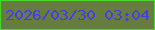 文字の大きさ：3、枠の色：45d92e、背景の色：667d40、文字の色：473be5 無料ブログパーツのブログ時計