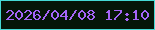 文字の大きさ：5、枠の色：45dad5、背景の色：051608、文字の色：a565f8 無料ブログパーツのブログ時計