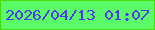 文字の大きさ：2、枠の色：45db0d、背景の色：5bfa69、文字の色：4e39f5 無料ブログパーツのブログ時計