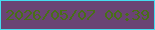 文字の大きさ：1、枠の色：45ddf0、背景の色：6a4474、文字の色：486f17 無料ブログパーツのブログ時計
