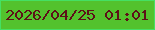 文字の大きさ：2、枠の色：45e063、背景の色：53c22d、文字の色：5d1118 無料ブログパーツのブログ時計