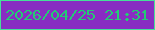 文字の大きさ：4、枠の色：45e099、背景の色：882dc2、文字の色：23cb74 無料ブログパーツのブログ時計