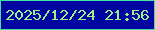 文字の大きさ：5、枠の色：45e0a2、背景の色：0106a1、文字の色：9cee88 無料ブログパーツのブログ時計