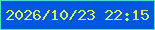 文字の大きさ：3、枠の色：45e4c5、背景の色：0057dc、文字の色：d7f15f 無料ブログパーツのブログ時計