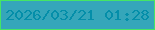 文字の大きさ：1、枠の色：45e565、背景の色：35a6ba、文字の色：048ea9 無料ブログパーツのブログ時計