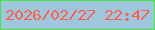 文字の大きさ：5、枠の色：45e640、背景の色：9ec7de、文字の色：fe604a 無料ブログパーツのブログ時計
