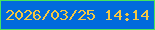 文字の大きさ：2、枠の色：45e65e、背景の色：016bdc、文字の色：f5c842 無料ブログパーツのブログ時計