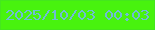 文字の大きさ：5、枠の色：45e71e、背景の色：48f30e、文字の色：6fbcd6 無料ブログパーツのブログ時計