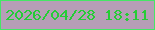 文字の大きさ：2、枠の色：45e766、背景の色：b69eb7、文字の色：25cc36 無料ブログパーツのブログ時計