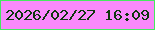 文字の大きさ：3、枠の色：45e95f、背景の色：f989fb、文字の色：0e380e 無料ブログパーツのブログ時計