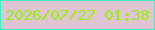 文字の大きさ：1、枠の色：45ecc3、背景の色：dfc4d1、文字の色：94f10c 無料ブログパーツのブログ時計
