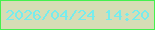 文字の大きさ：2、枠の色：45f04f、背景の色：d6ddb6、文字の色：76eced 無料ブログパーツのブログ時計