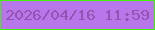 文字の大きさ：5、枠の色：45f102、背景の色：b777eb、文字の色：9652b1 無料ブログパーツのブログ時計