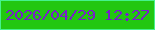 文字の大きさ：3、枠の色：45f28d、背景の色：22c711、文字の色：781fcb 無料ブログパーツのブログ時計