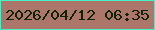 文字の大きさ：1、枠の色：45f2c5、背景の色：ac766b、文字の色：0f2407 無料ブログパーツのブログ時計