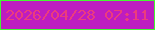 文字の大きさ：1、枠の色：45f632、背景の色：bd1dc0、文字の色：ec3c7d 無料ブログパーツのブログ時計