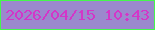文字の大きさ：3、枠の色：45f64d、背景の色：9b88cd、文字の色：d336c8 無料ブログパーツのブログ時計
