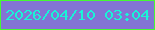 文字の大きさ：2、枠の色：45f933、背景の色：8374d4、文字の色：19f4d7 無料ブログパーツのブログ時計