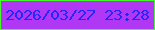文字の大きさ：1、枠の色：45fa2b、背景の色：b038f5、文字の色：2427f8 無料ブログパーツのブログ時計