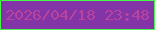 文字の大きさ：3、枠の色：45fa46、背景の色：8334a6、文字の色：b9449d 無料ブログパーツのブログ時計
