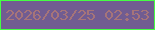 文字の大きさ：2、枠の色：45fd44、背景の色：715c91、文字の色：a67479 無料ブログパーツのブログ時計