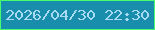 文字の大きさ：4、枠の色：45fd6f、背景の色：198dac、文字の色：a7dbf1 無料ブログパーツのブログ時計