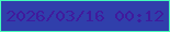 文字の大きさ：1、枠の色：45fdbb、背景の色：303fab、文字の色：401a9d 無料ブログパーツのブログ時計