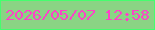 文字の大きさ：5、枠の色：45fe6e、背景の色：8ad484、文字の色：fd42c8 無料ブログパーツのブログ時計