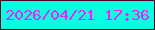 文字の大きさ：3、枠の色：460222、背景の色：06fee1、文字の色：e626f9 無料ブログパーツのブログ時計