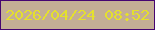 文字の大きさ：4、枠の色：460471、背景の色：c4ae95、文字の色：e4e02d 無料ブログパーツのブログ時計