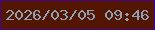 文字の大きさ：5、枠の色：46048d、背景の色：521602、文字の色：8ea1b7 無料ブログパーツのブログ時計