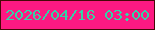 文字の大きさ：5、枠の色：460806、背景の色：fd1982、文字の色：34d3a7 無料ブログパーツのブログ時計